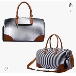 Weekender Travel Bag Large Blue & White Striped